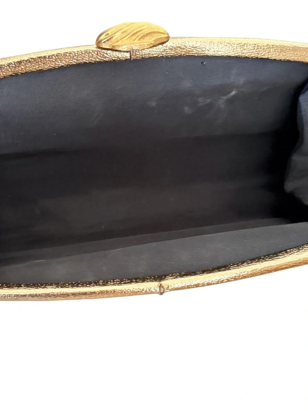 Source Unknown Gold Metallic Frame Clutch